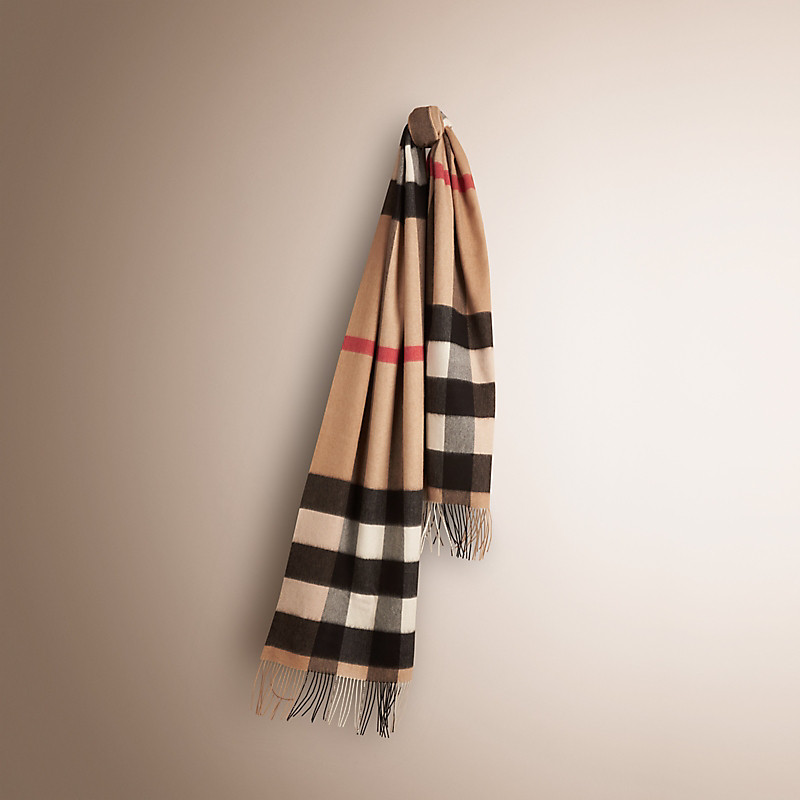 Burberry博柏利 超大格纹羊绒围巾 45577141