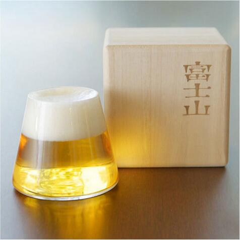 Promotional creative water cup Mt. Fuji beer mug high borosilicate glass juice cup birthday gift Kiritsugi box