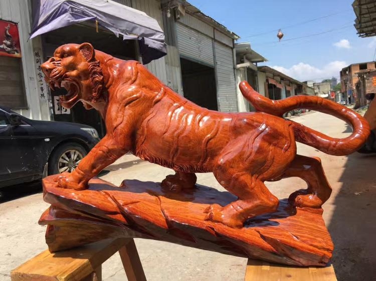 Laos rosewood tiger root carving wood carving Myanmar Mahogany Tiger Xiao Shanhe Hotel meeting room living room club decoration