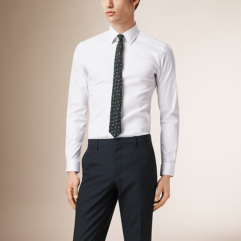 BURBERRY/博柏利修身剪裁弹力棉质混纺衬衫 39832301