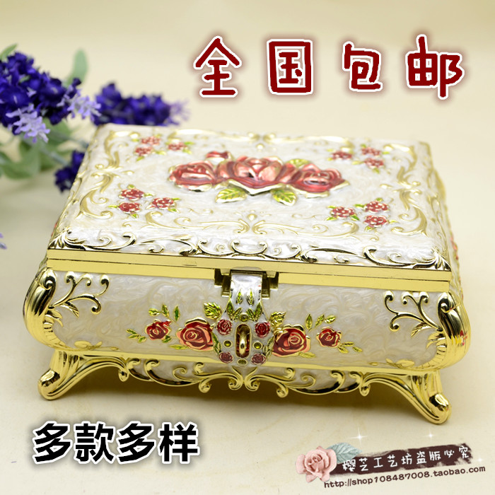 Russian Colourful Tin Color Porcelain First Decorated Box Gift Eurostyle Rectangular Big Rose Wedding Jewels Wedding Jewels