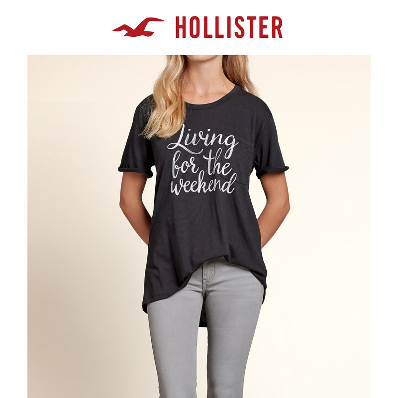 Hollister 男友风图案口袋 T 恤 女 106988
