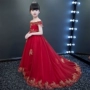 Trẻ em ăn mặc công chúa váy cô gái piano chủ trailing váy cưới sinh nhật buổi tối mẫu váy catwalk bộ vest hàn quốc cho bé
