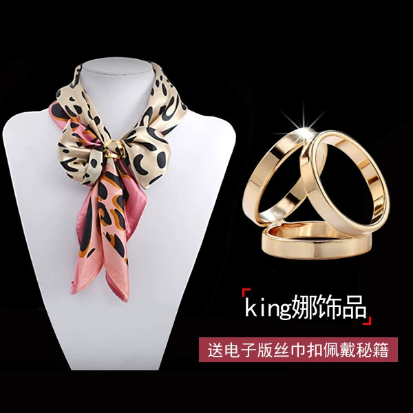 Tất cả phù hợp corsage nữ khăn quàng cổ đơn giản khóa khăn choàng cổ thời trang Hàn Quốc khóa khăn lụa ba vòng kích thước trâm cài kép sử dụng - Trâm cài
