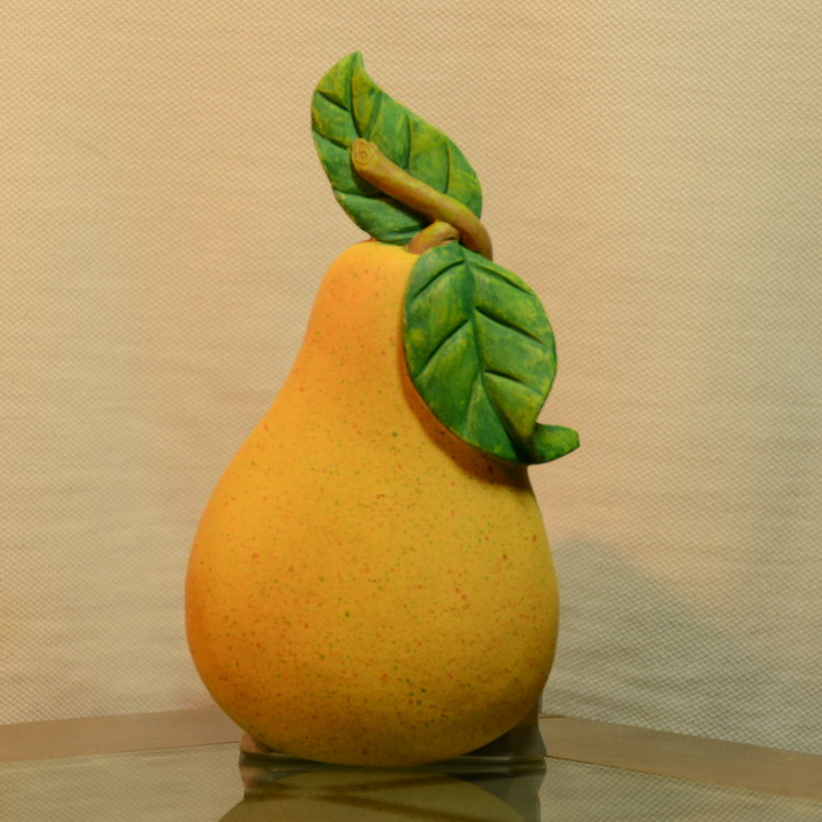 European and American resin foreign trade original single tail goods pastoral country fruit pear ornaments 15 cm medium mural