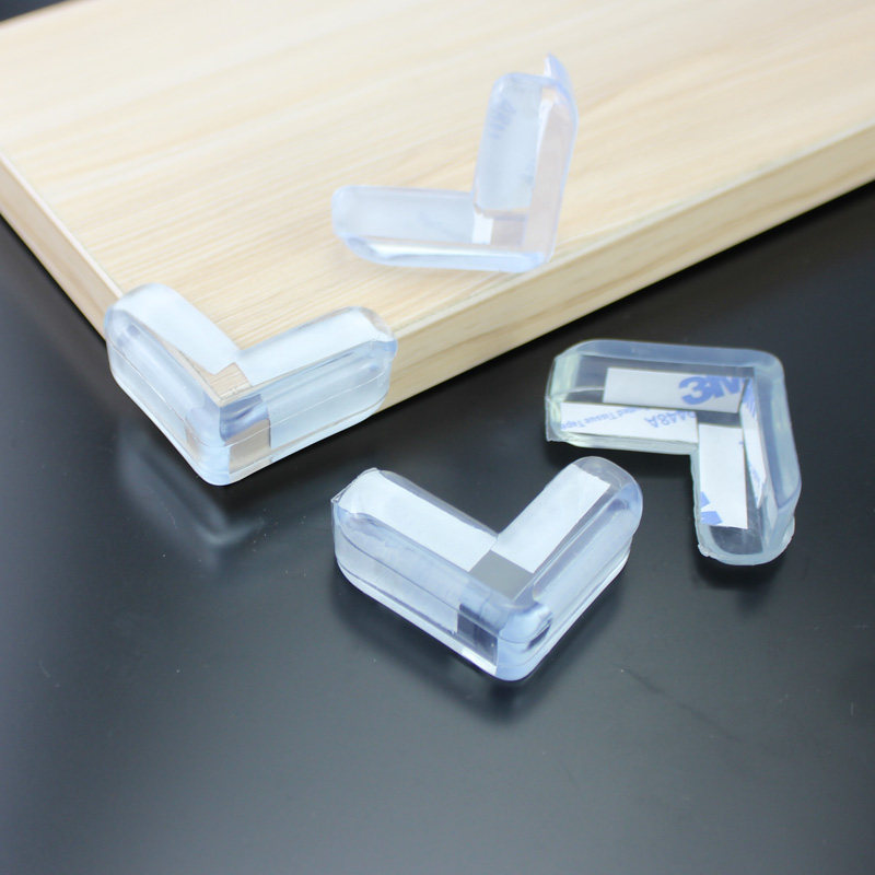 Thickness transparent collision angle protection glass tablesAngle collision anti-collision angle rubber mat round collision protection mat