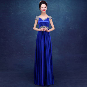 Evening dress prom gown Chorus dress female evening dress female banquet middle aged and old age chorus long dress performance dress