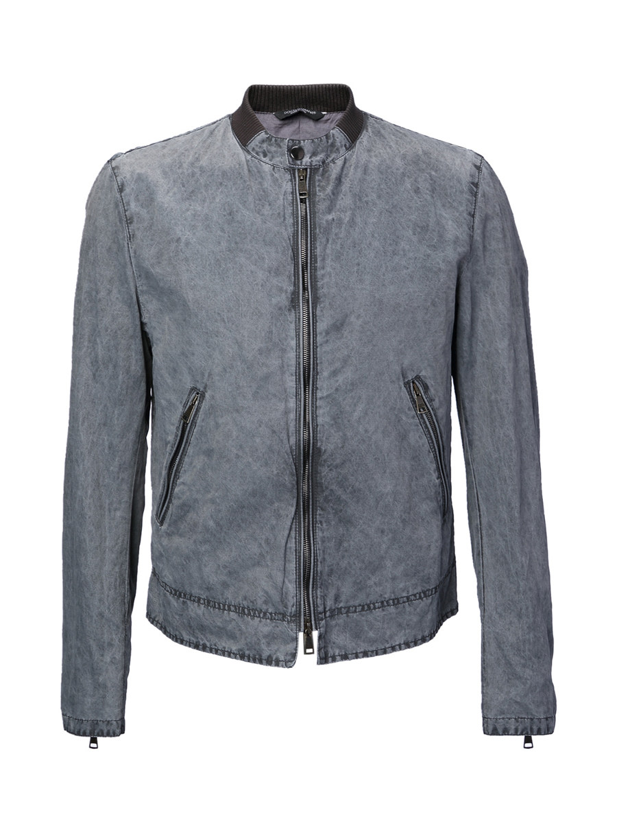 Dolce&Gabbana 灰色立领拉链饰休闲上衣