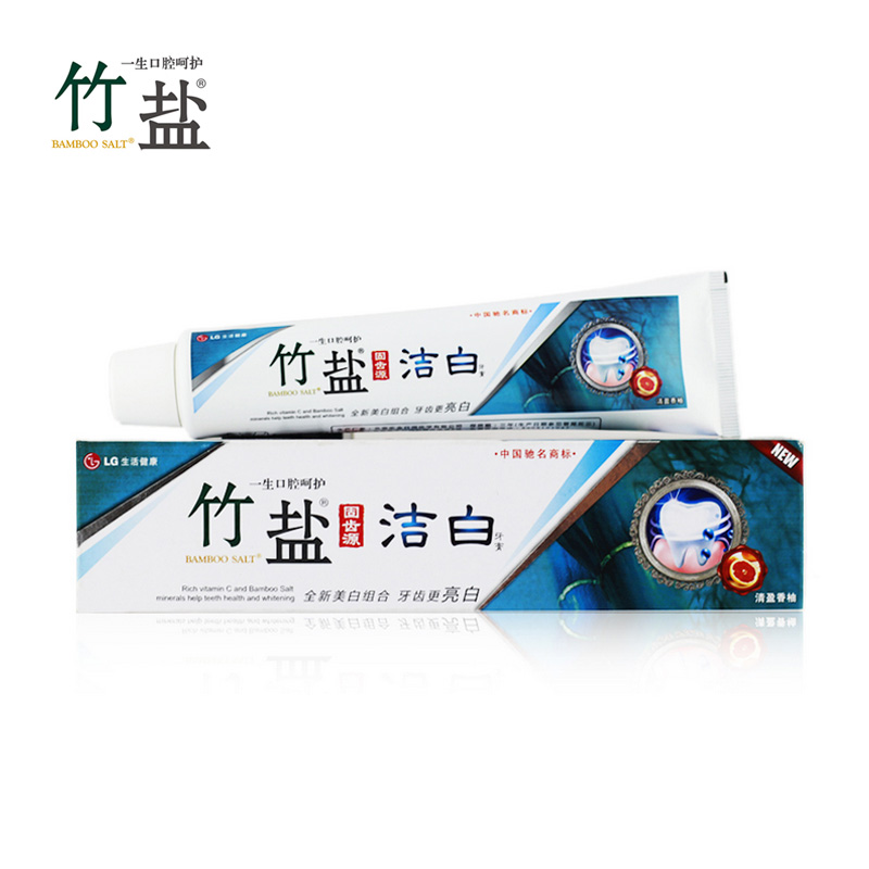 120g竹盐 固齿源洁白牙膏轻盈香柚