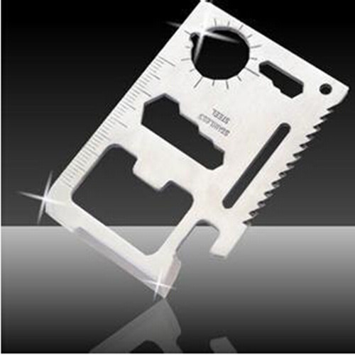 Outdoor equipment supplies Multifunctional stainless steel tool card Camping card (with black leather case)