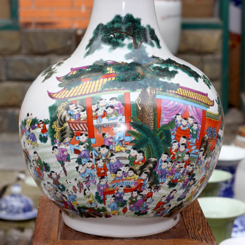 Jingdezhen ceramic figure dry flower flower vase household living room the ancient philosophers study office mesa place adorn article