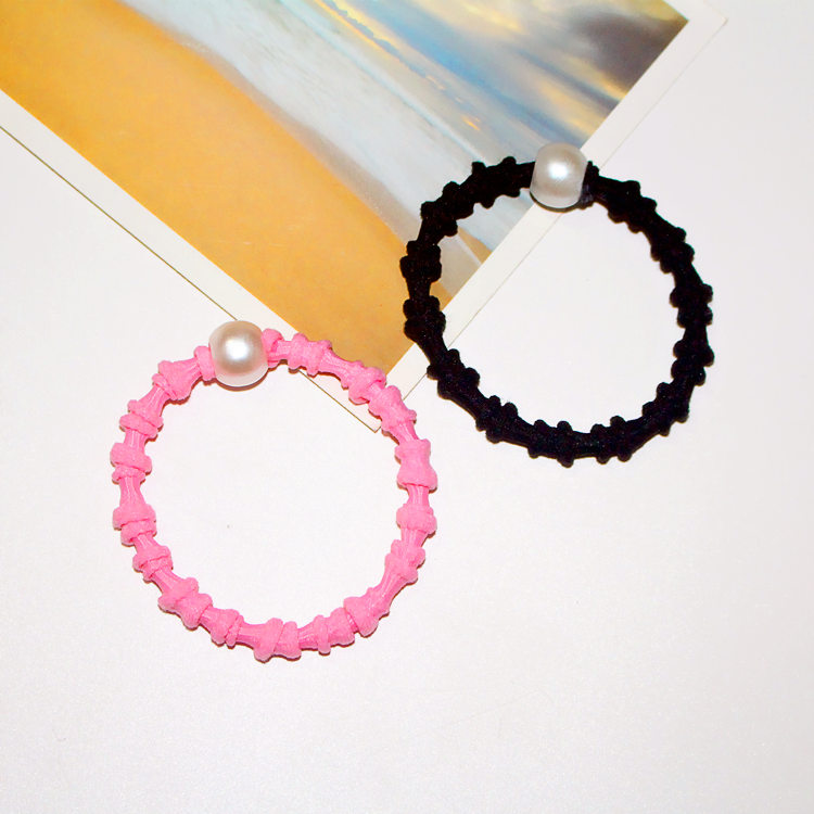 South Korea Import Head Flower Hair Rope Hair Ring Bamboo Festival Pearl Hair Ring Wholesale Leather Fascia Hair Ornament Headwear