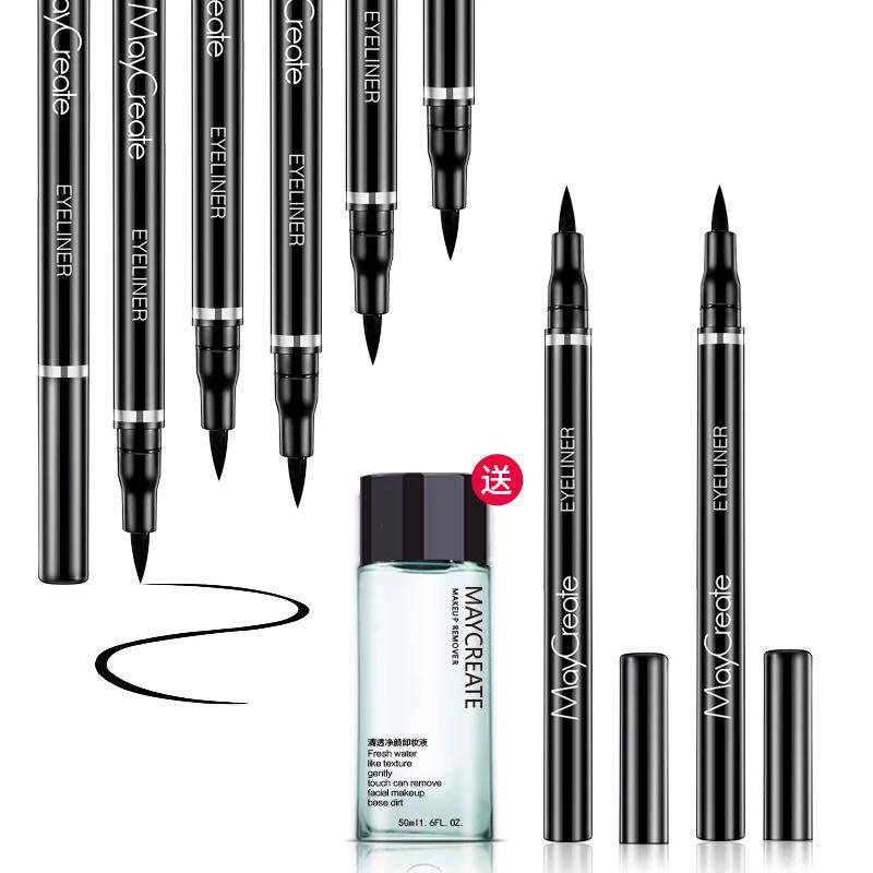 (Send makeup remover) Bodybuilder Research MayCreate Eyeliner Pencil Long-lasting Waterproof Non-Smudge Quick Dry Hard Toe