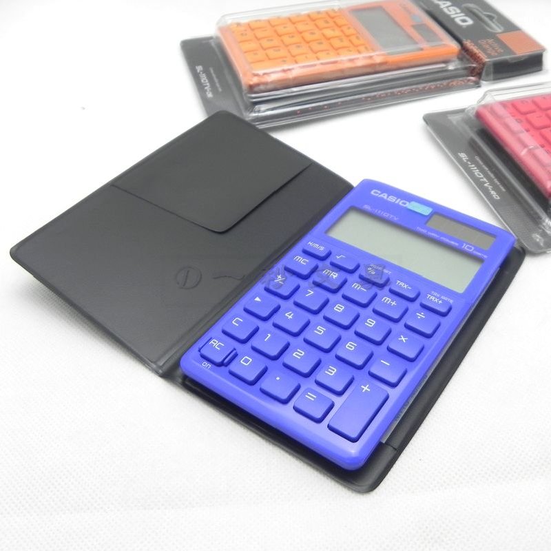Casio SL-1100TV computer bright color office portable dual power supply calculator mini minicomputer