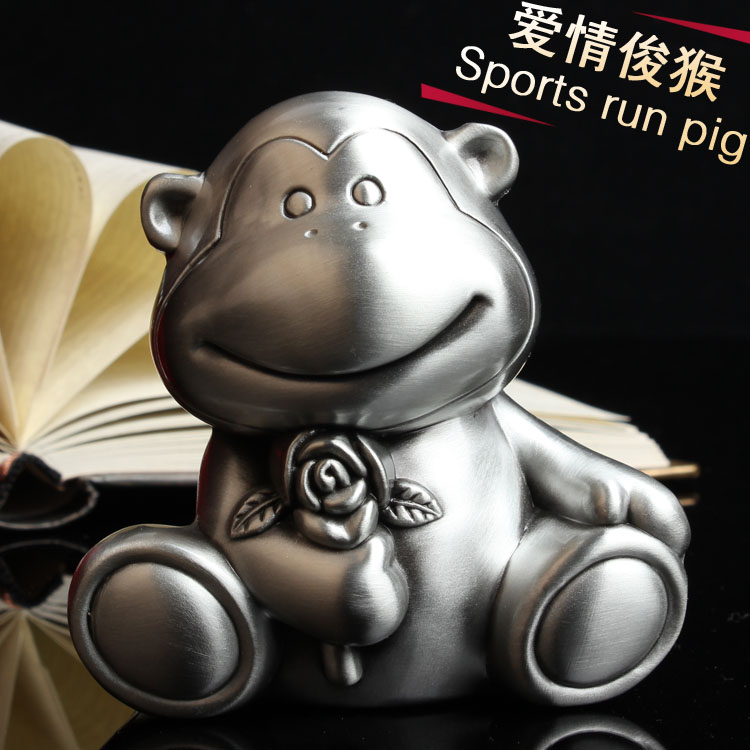 Boutique alloy European retro home decoration piggy bank gift transfer monkey piggy bank personality good storage box