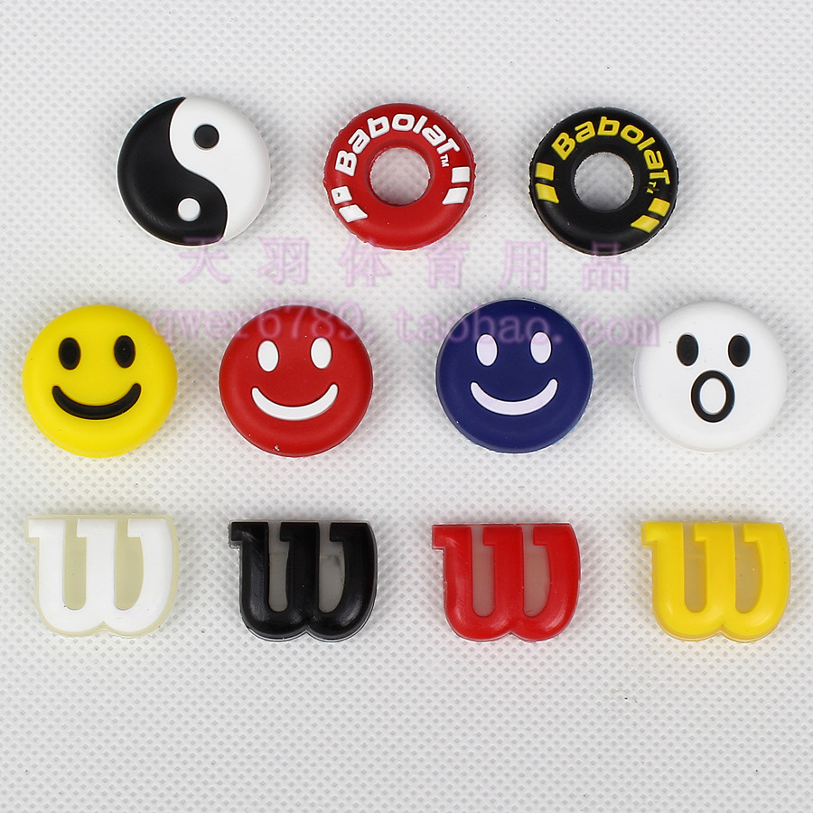 Tennis shock absorber embedded letter smiley face Taiji tennis racket shock absorber multiple colors available