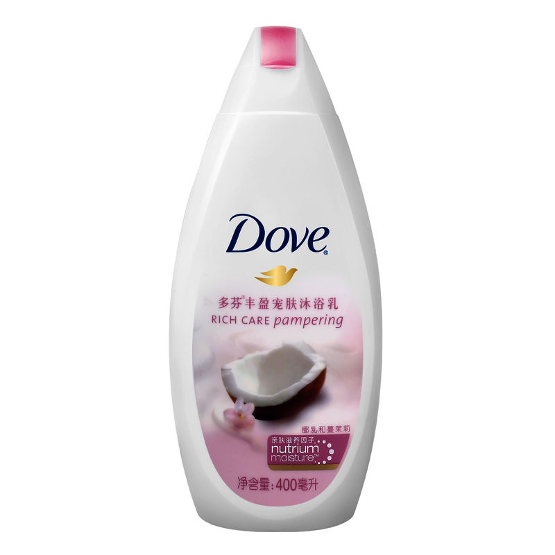 联合利华正品 多芬丰盈宠肤沐浴乳椰乳和蔓茉莉 400ml