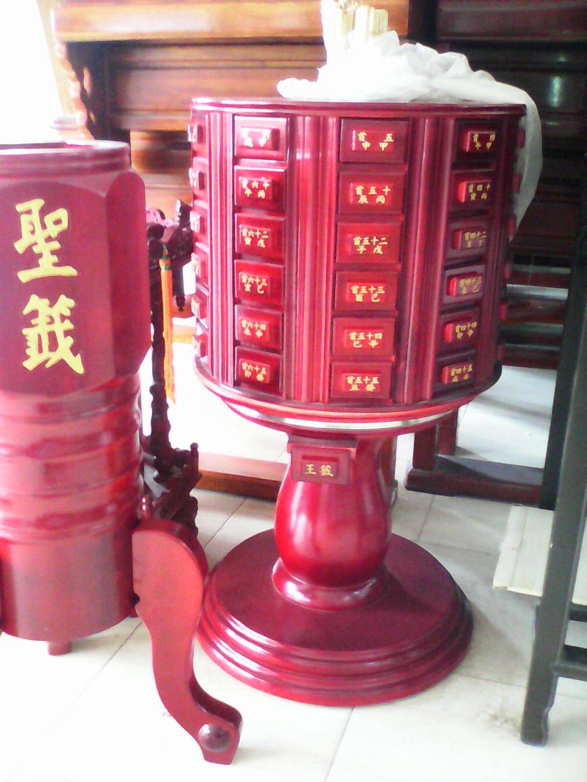 Round Octagonal Sign Poem Box Floor-to-ceiling Table Sign Cylinder