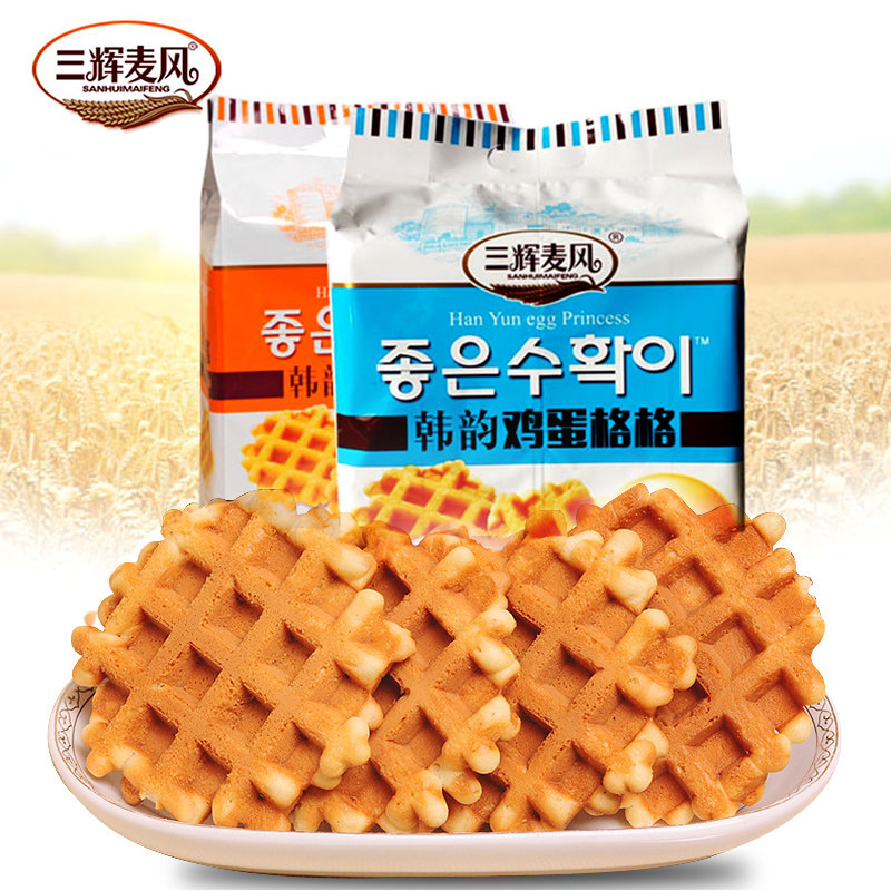 【天猫超市】三辉华夫饼 240g/袋 口味随机年货糕点老人小孩零食