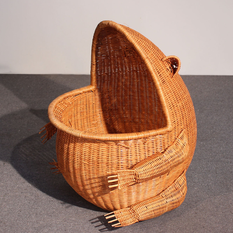 Rattan Handmade Frog Towel Storage Basket Indonesian Rattan Sundry Basket Toy Basket Hotel Room Bathroom Dirty Clothes Basket