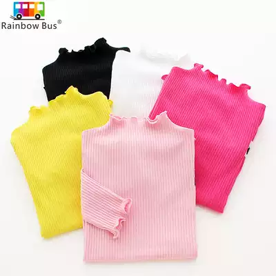 RainbowBus Spring and Autumn Children's T-shirt base shirt Women's Waves neckline Long Sleeve Top Autumn Clothes 3281