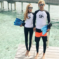 Hàn Quốc wetsuit nữ sứa kem chống nắng snorkeling đồ bơi dài tay chia đôi phù hợp với lướt sóng nam bơi 	đồ đi biển cặp đôi	