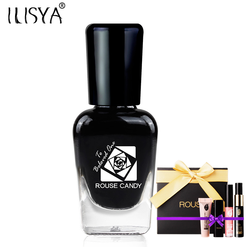 ILISYA水性可剥无毒指甲油 指彩美甲黑色16ml rouse candy无惧