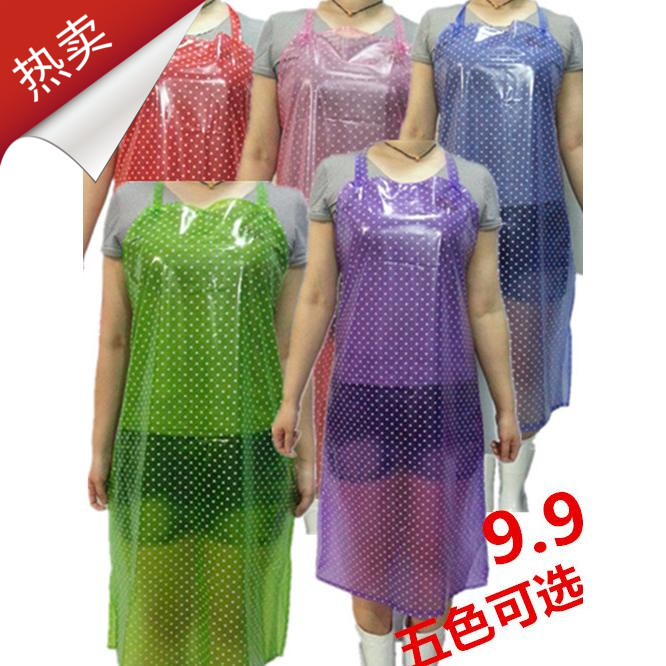 [USD 6.85] pvc simple oil-proof sleeve-free waterproof apron apriatron ...