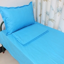 Pure cotton sheets pure blue light blue lake blue student dormitory upper and lower bunk single quilt cover set