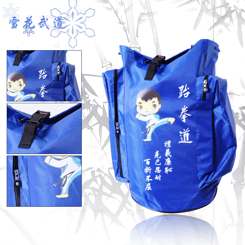 * Snowflake Martial Arts * Taekwondo protective gear backpack High quality thickened Oxford cloth Pure Taekwondo blue and red two colors