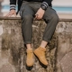 Giày cao gót hip hop Giày da nam phiên bản Hàn Quốc của xu hướng Giày cao cổ nam Velcro Giày cao cổ đa năng của Anh Hồng Kông - Giay cao giay nam cao Giay cao
