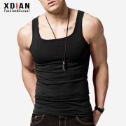 Nam Quảng Trường Cổ Vest Nam Cotton Slim Thể Thao Thanh Niên Thể Dục Skinny Thoáng Khí Thoáng Khí Sling Mùa Hè