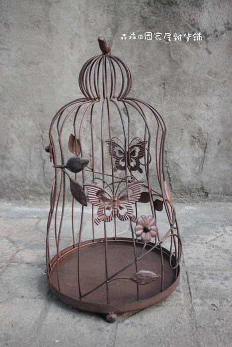 European style wrought iron birdcage birdcage flower stand model decorative birdcage lotus leaf birdcage ornaments wedding decoration