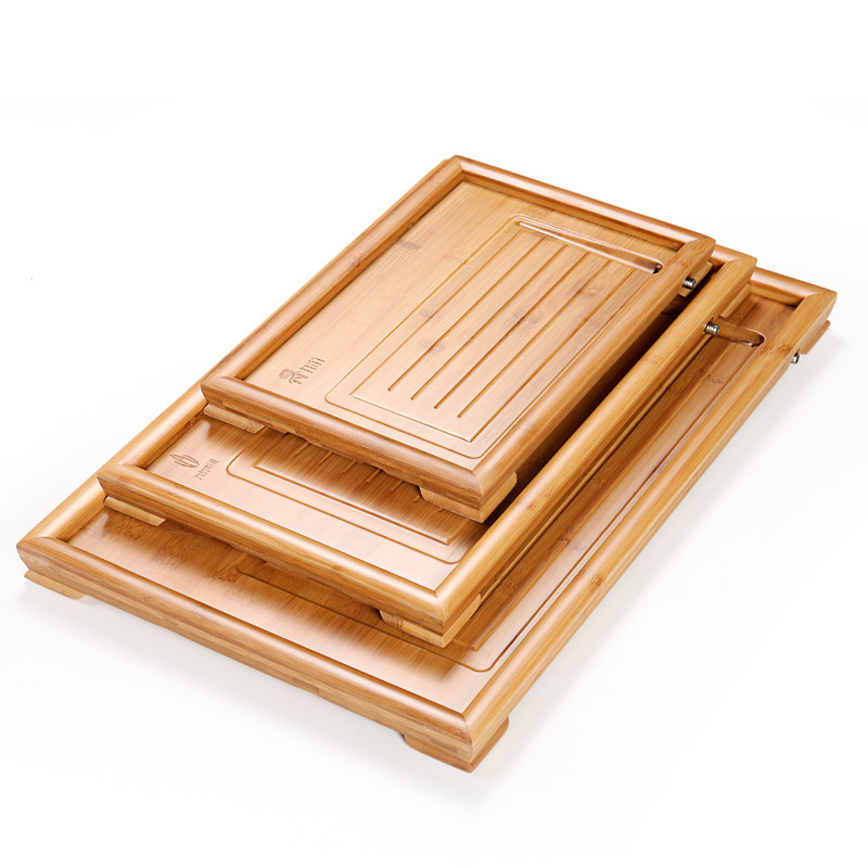 tea tray tea pan tea sea kung fu drainage water storage drawer type tea table tea tray Ke solid wood tea tray-Taobao