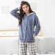 Bộ đồ ngủ pijama lông cừu san hô dành cho phụ nữ mùa thu và mùa đông có thể mặc bên ngoài cộng với bộ đồ mặc nhà bằng lông cừu có mũ trùm đầu ngọt ngào và dễ thương của Hàn Quốc - Cha mẹ và con