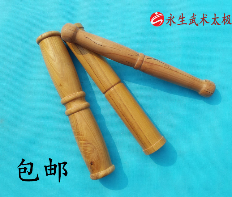 Solid wood tai chi ruler health tai chi stick two stick wrestling stick walking stick locust wood tai chi mixed element stick tai chi assistant