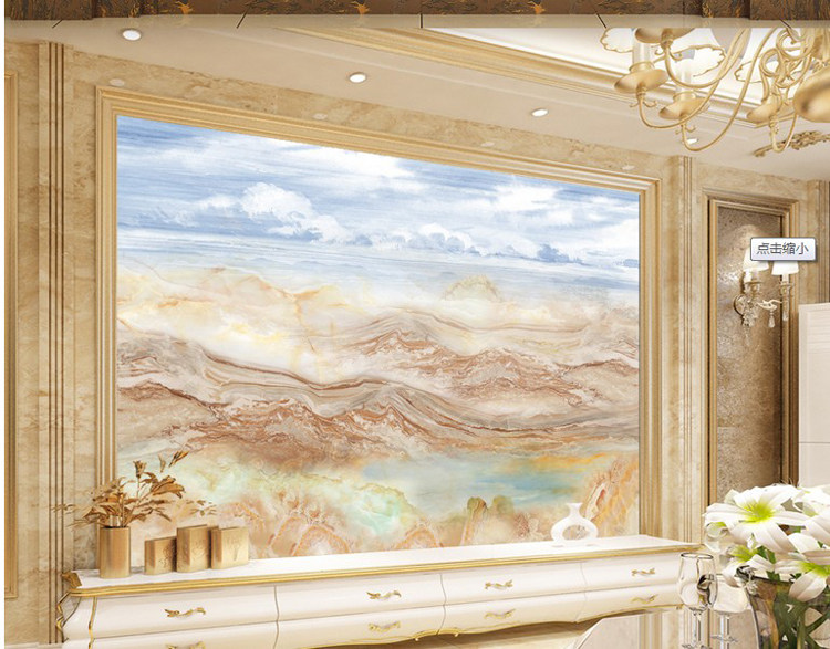 Tile Background Wall Eurostyle Living Room TV Sofa Background Wall Landscape landscape texture 3D High temperature crystallite stone marble