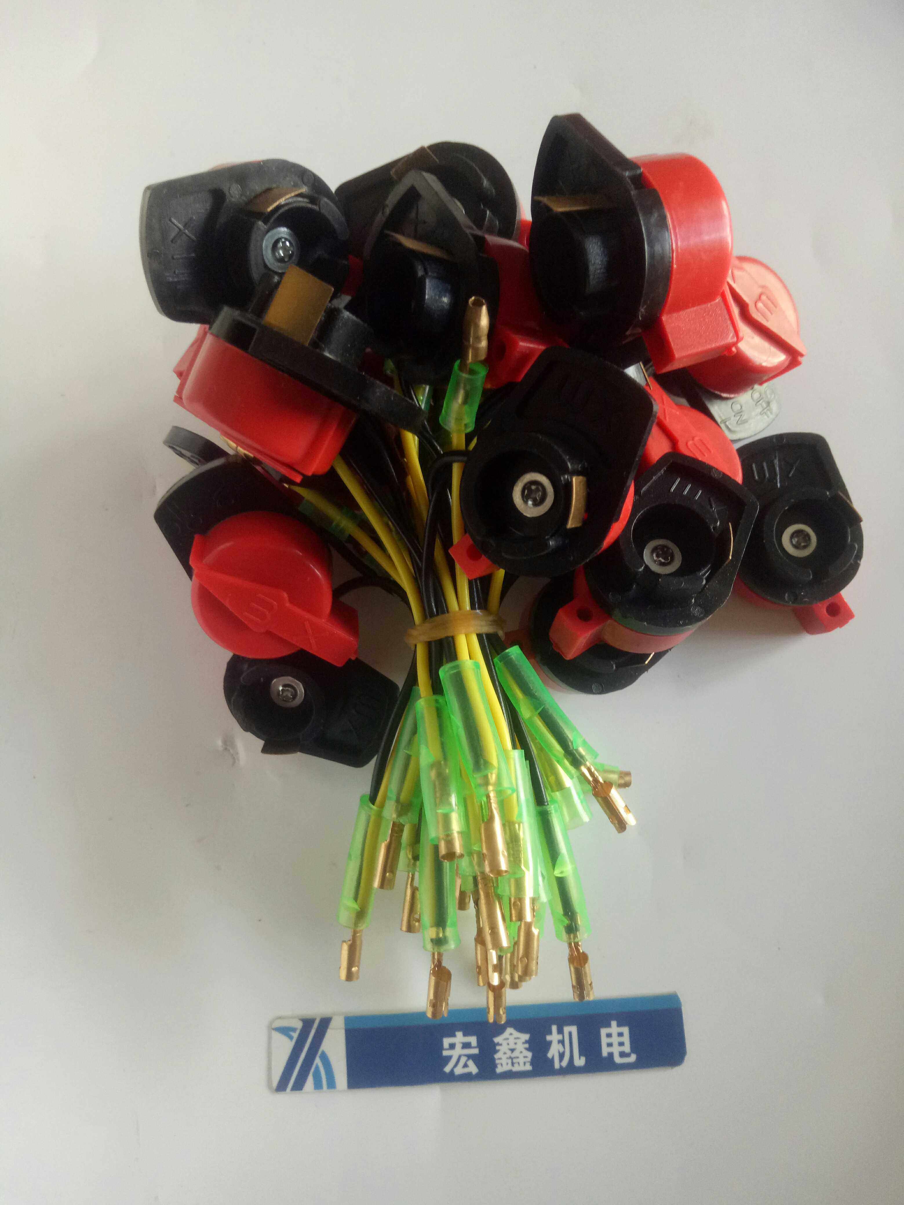 汽油机168 170F双线熄火开关 汽油机水泵配件2KW-3KW停熄火开关