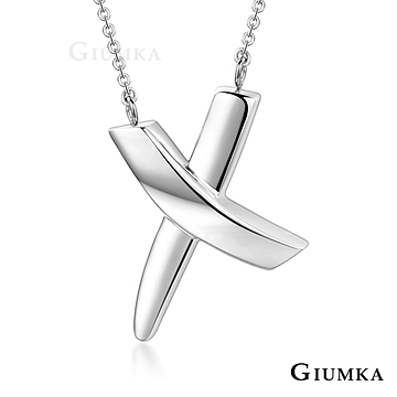 台湾官网直邮进口【GIUMKA】浪漫交织德国珠宝白钢项炼 银色款