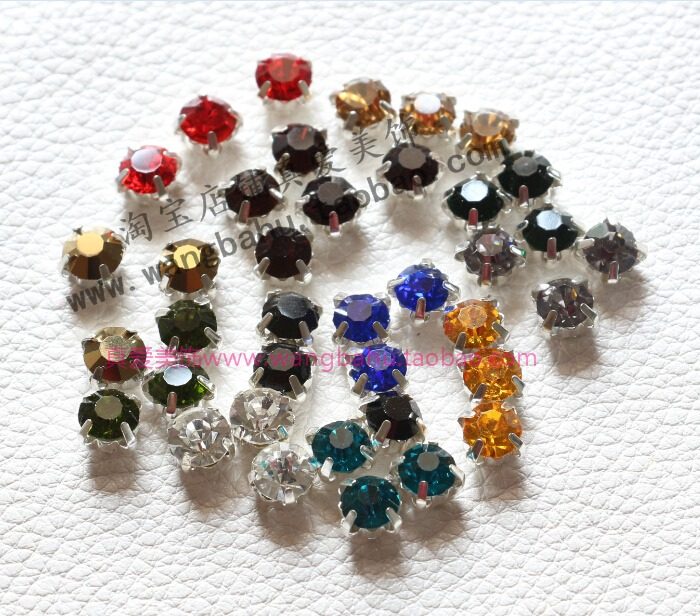 6mm round red yellow blue green purple color hand-stitched rhinestone claw drill A diamond DIY skirt shoes mobile phone protective case decorative diamond