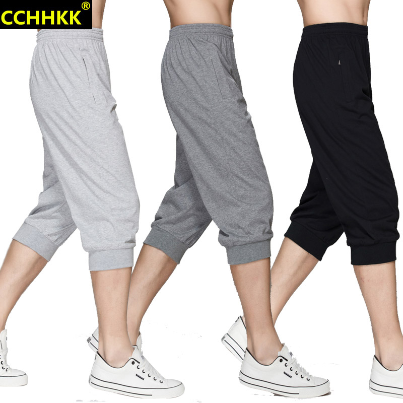 Summer Thin Loose Cotton 7-Point Pants Men's Sports Shorts Men's Summer Small-Foot Breeches Casual Three-Quarter Pants