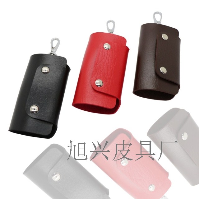 Manufacturer Direct] PU Simple Mini 6 Row Key Bag Durable Convenient Custom Logo