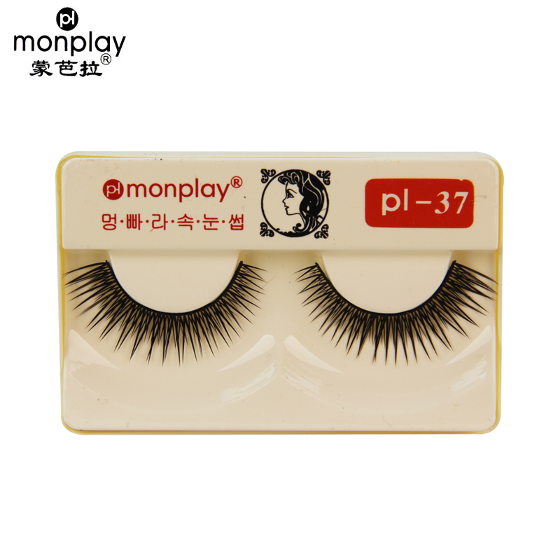 【天猫超市】monplay蒙芭拉交叉浓黑眼尾加长型假睫毛pl-37一对装