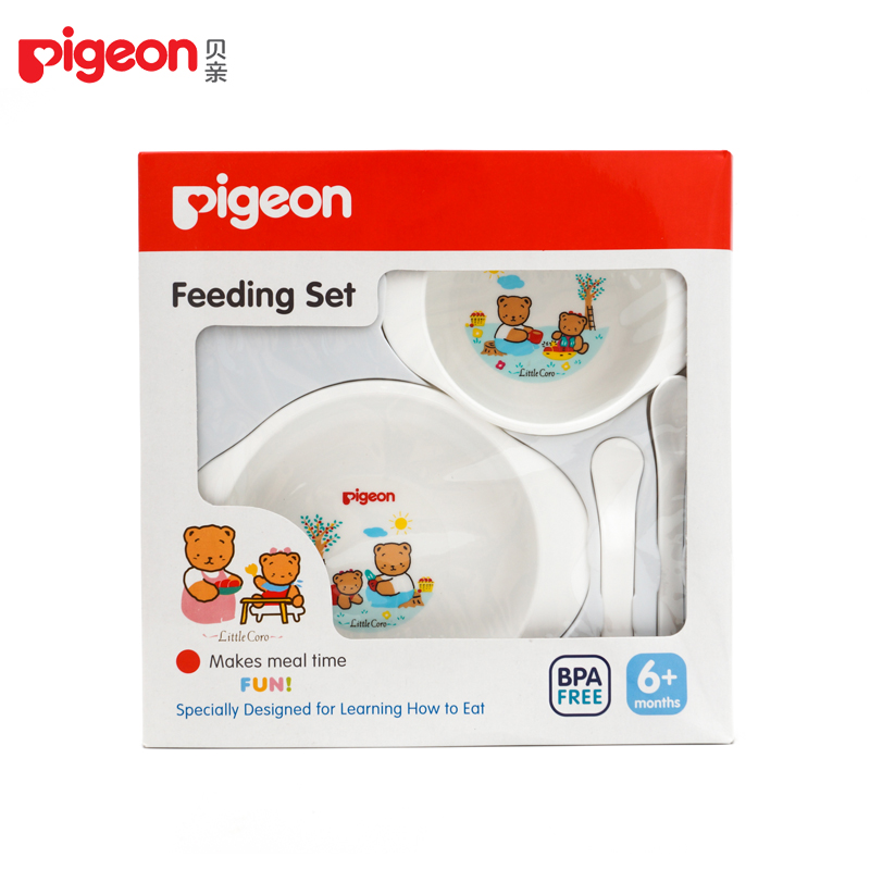 【宁波仓】Pigeon/贝亲进口婴幼儿餐具四件套 6个月以上适用