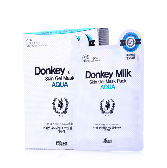 韩国可莱丝DonkeyMilk驴奶面膜男女补水保湿面膜嫩白25ml*10蓝色