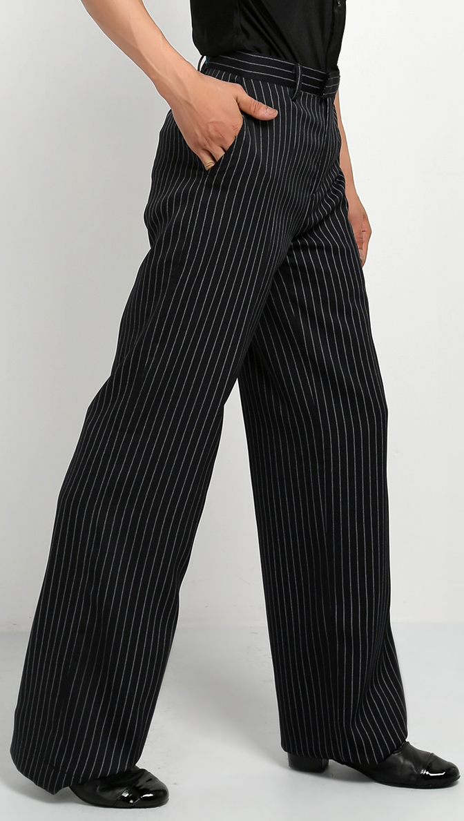 Adult Men's Latin Dance Pants Square Dance Pants National Mark Dance Pants Morden Dance Social Dance Pants Striped Latin Dance Pants