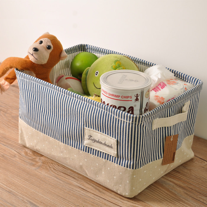 Creative zakka cotton cotton debris collection box multi-functional waterproof container box can fold and tidy