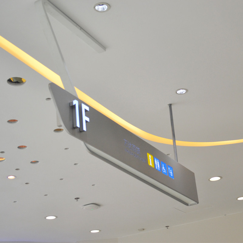 Mall hangtag guide ID card hospital hanging tag double sided sign collection silver counter LED double-sided hollowed-out light box