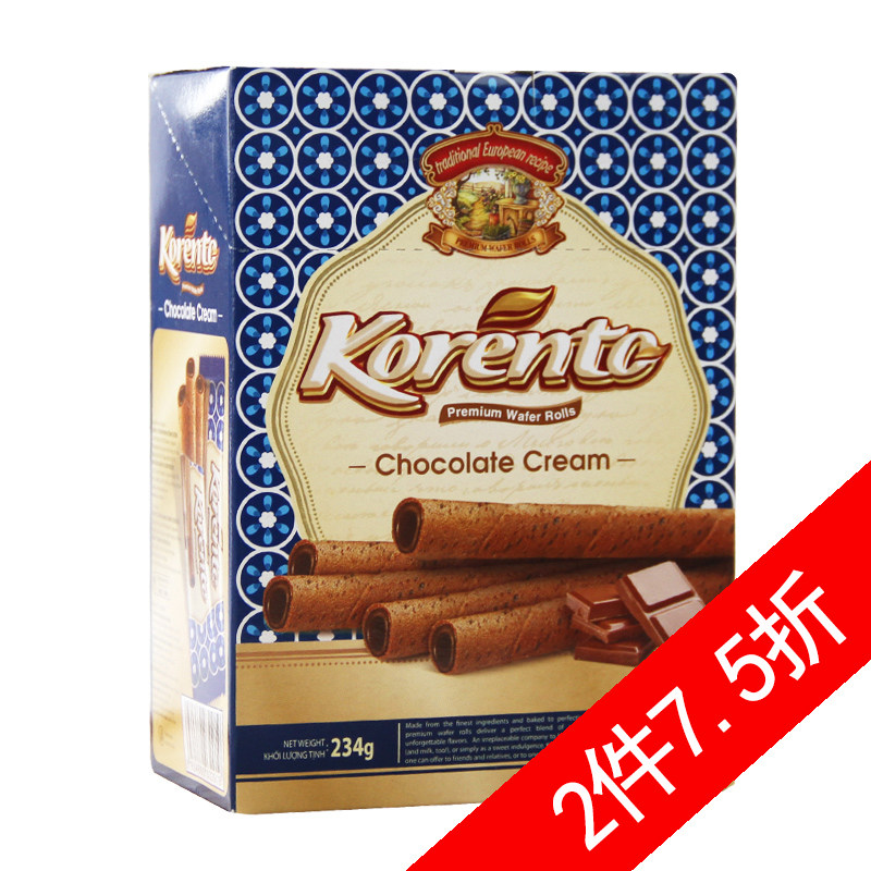【天猫超市】京都AFC巧克力味威化卷（注心饼干）234g 零食