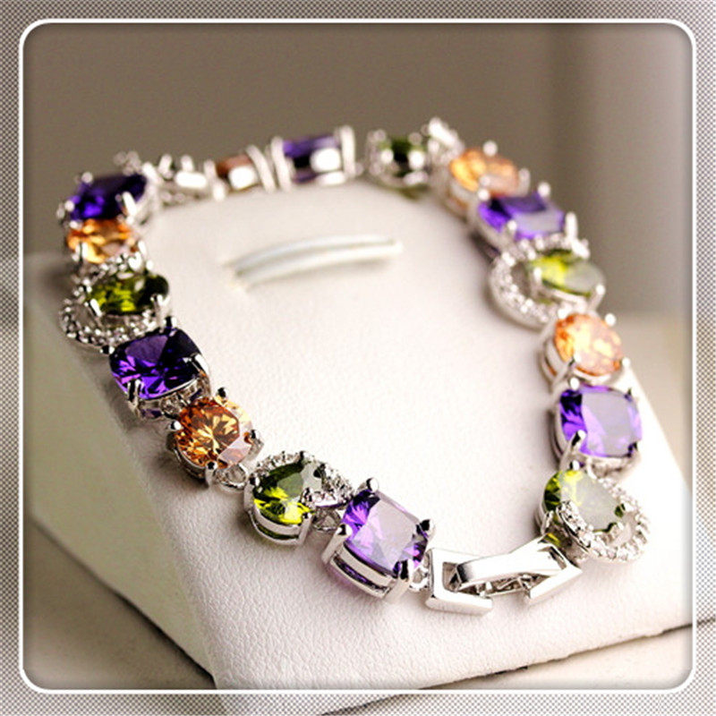 Luxury AAA color Zircon timeless light bracelet Japan and South Korea fashion high-end banquet jewelry Valentine's Day gift